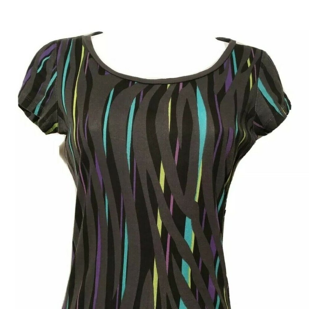 Nollie The Shrunken Tee Women's Small Short Sleeve Striped Multicolor T Shirt